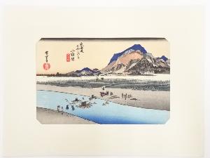 歌川広重　東海道五十三次　「小田原」　手摺浮世絵版画